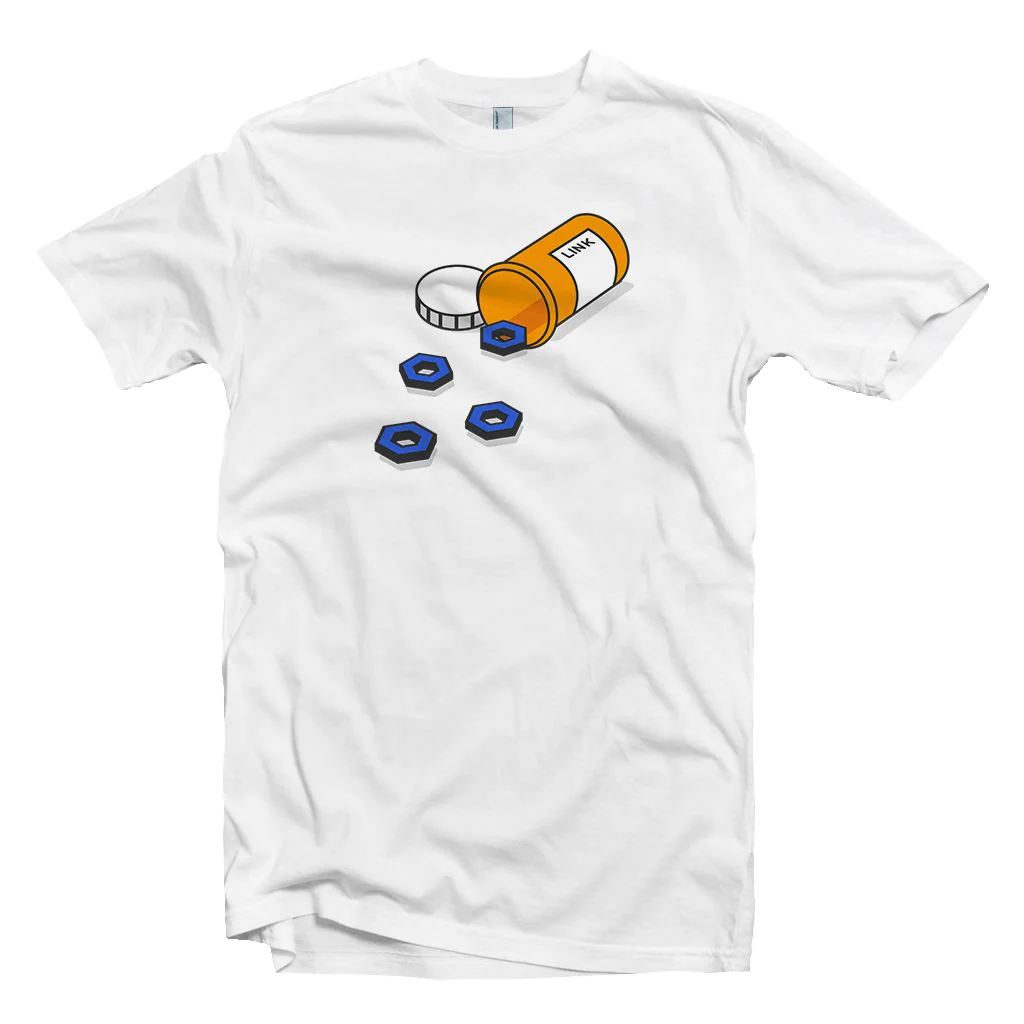 Addicted to Chainlink, LINK Crypto Medicine T-shirt | BT-Miners