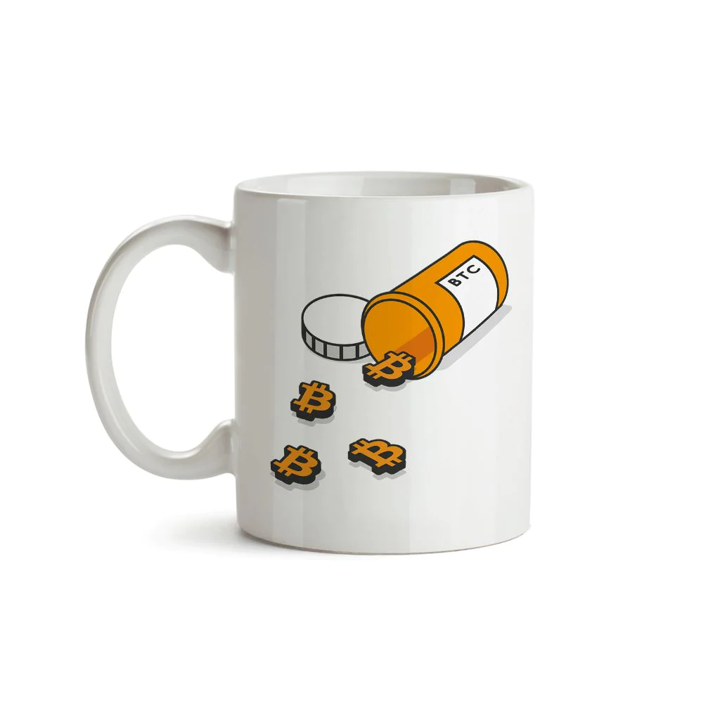 Addicted to Bitcoin, BTC Medicine Mug | BT-MINERS